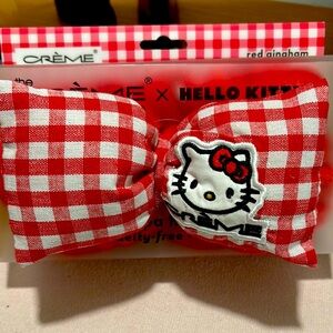 x The Creme Shop | Plush Spa Headband |Hello Kitty Red Checkered Bow